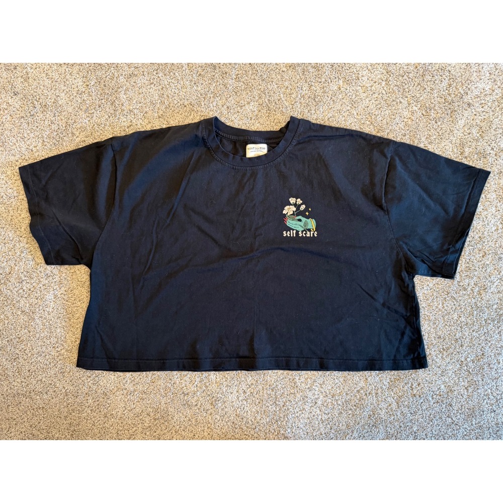 Occupied Mind Self Scare Graphic Crop Tee Black 4XL Cried But Did It Anyway